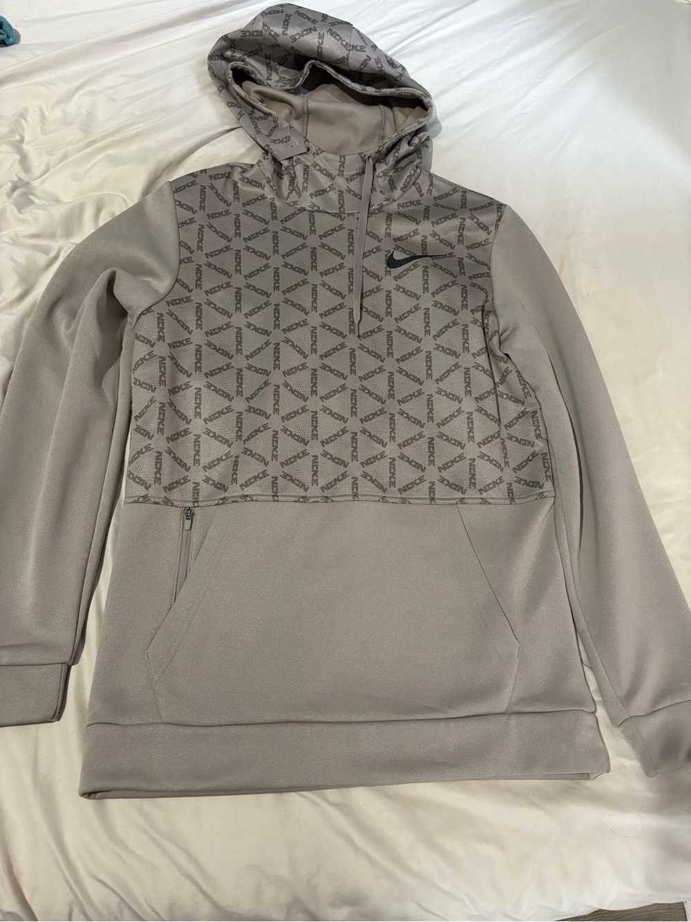 Nike Tan Therma-Fit Pullover Hoodie with Black Swoosh